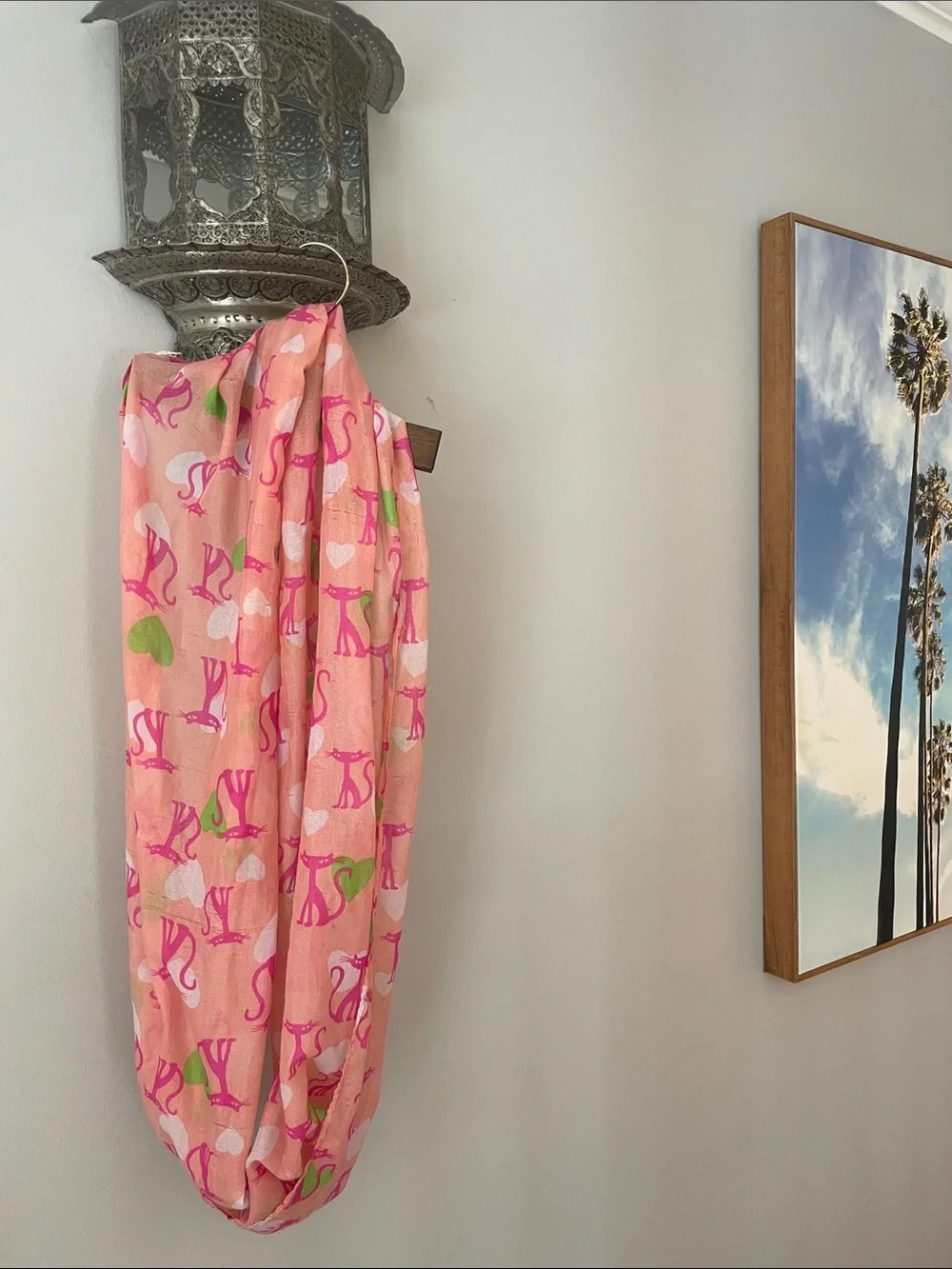 Pink Patterned Home Bath Scarf Towel - Pink
